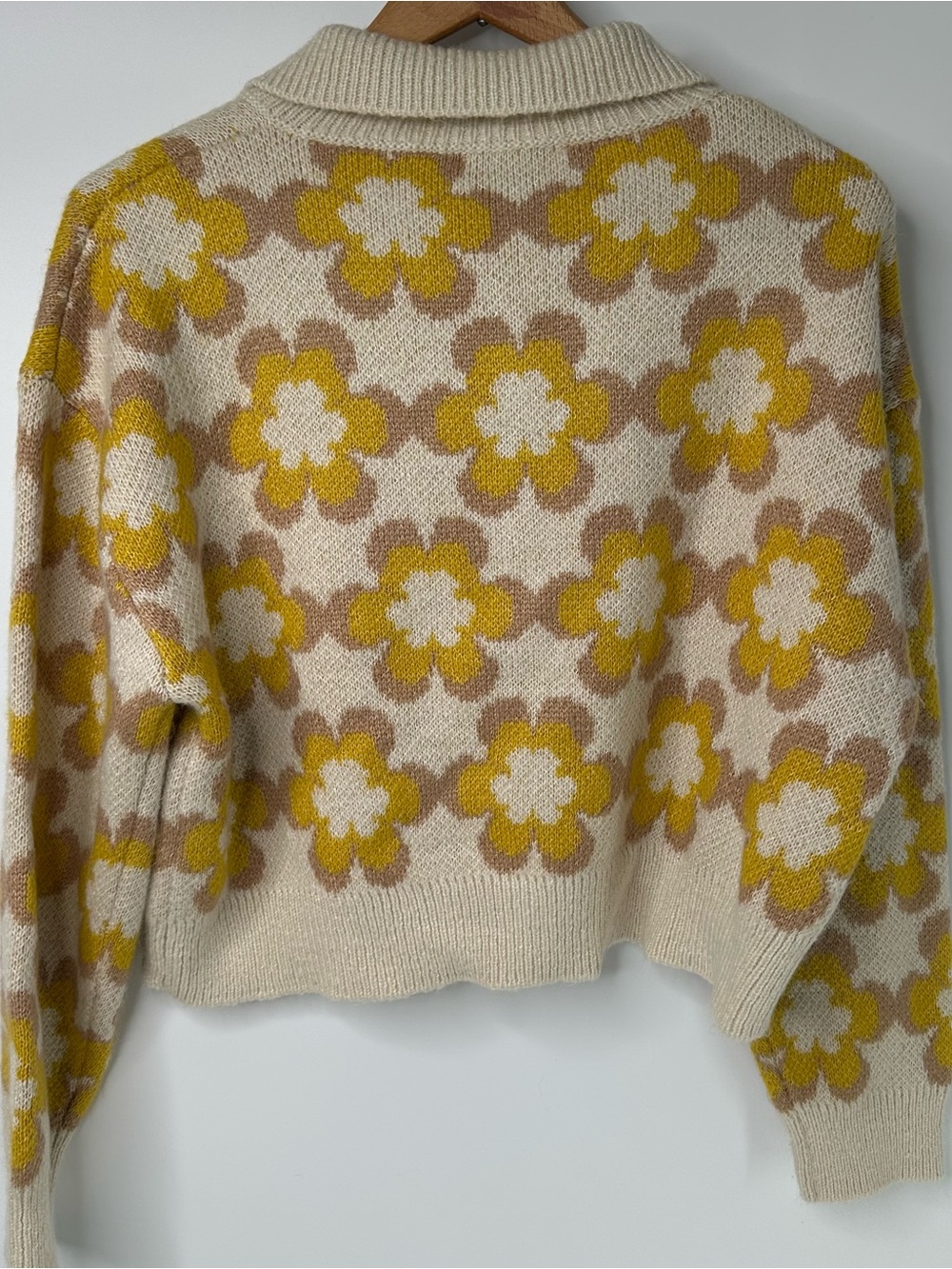 Industry Republic Retro Daisy Floral Cropped Cardigan Sweater M - Picture 2 of 9